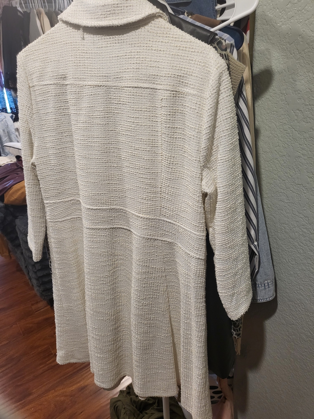 Tommy Hilfiger Cream Textured Zip-Front Dress - Picture 3 of 3